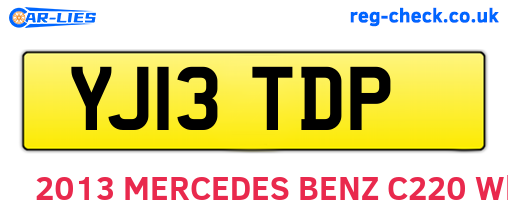 YJ13TDP are the vehicle registration plates.