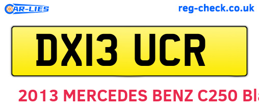 DX13UCR are the vehicle registration plates.