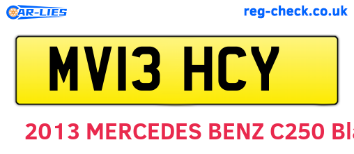 MV13HCY are the vehicle registration plates.
