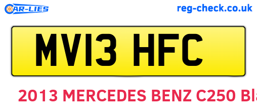 MV13HFC are the vehicle registration plates.