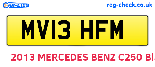 MV13HFM are the vehicle registration plates.