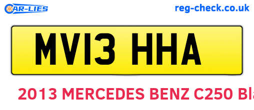 MV13HHA are the vehicle registration plates.