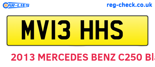 MV13HHS are the vehicle registration plates.
