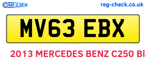 MV63EBX are the vehicle registration plates.
