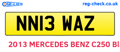 NN13WAZ are the vehicle registration plates.