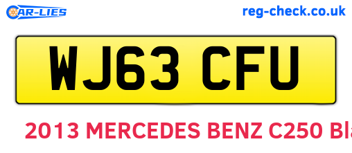 WJ63CFU are the vehicle registration plates.