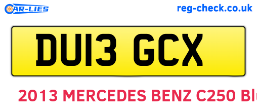 DU13GCX are the vehicle registration plates.