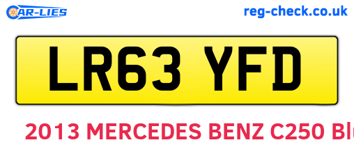 LR63YFD are the vehicle registration plates.