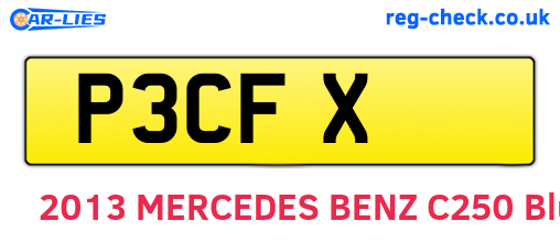 P3CFX are the vehicle registration plates.