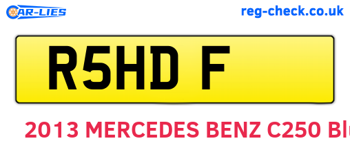 R5HDF are the vehicle registration plates.