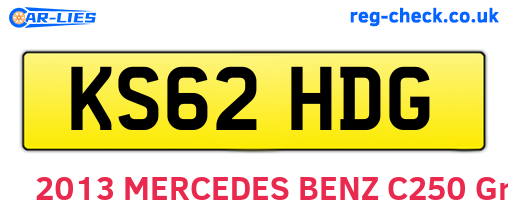 KS62HDG are the vehicle registration plates.