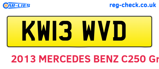 KW13WVD are the vehicle registration plates.