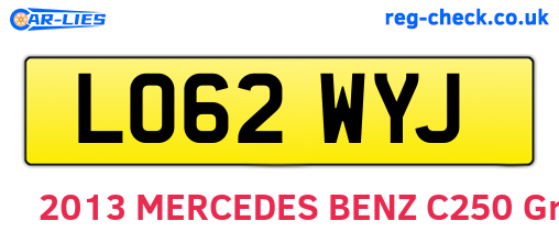 LO62WYJ are the vehicle registration plates.