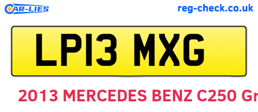 LP13MXG are the vehicle registration plates.