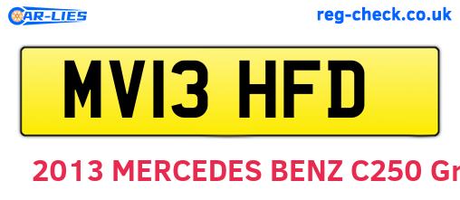 MV13HFD are the vehicle registration plates.