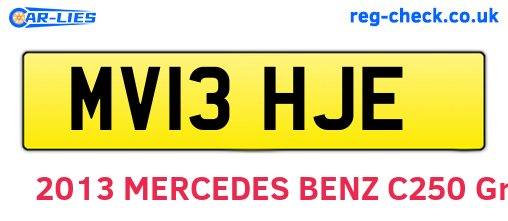 MV13HJE are the vehicle registration plates.