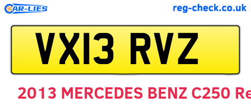 VX13RVZ are the vehicle registration plates.