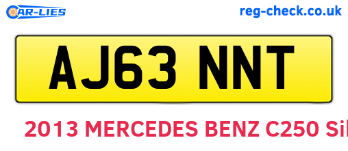 AJ63NNT are the vehicle registration plates.