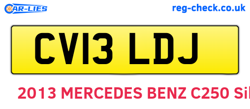CV13LDJ are the vehicle registration plates.