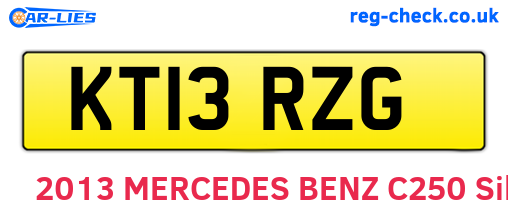 KT13RZG are the vehicle registration plates.