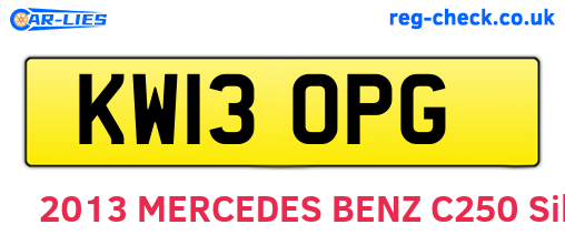 KW13OPG are the vehicle registration plates.
