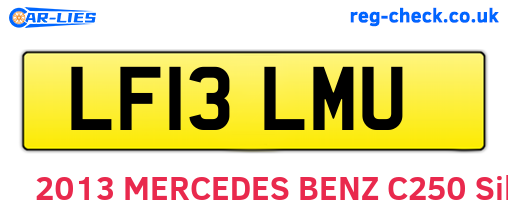 LF13LMU are the vehicle registration plates.