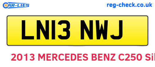 LN13NWJ are the vehicle registration plates.