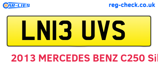 LN13UVS are the vehicle registration plates.