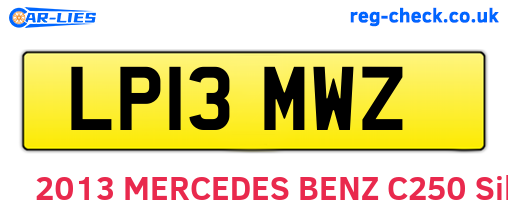 LP13MWZ are the vehicle registration plates.