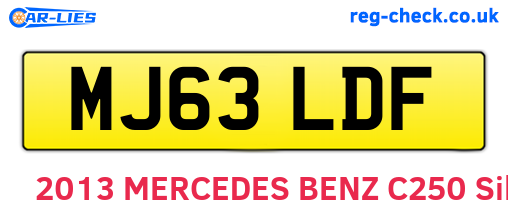 MJ63LDF are the vehicle registration plates.