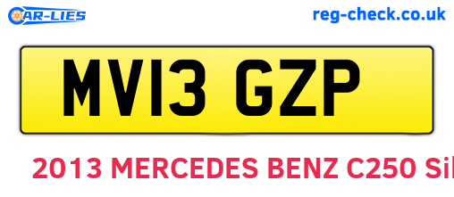 MV13GZP are the vehicle registration plates.