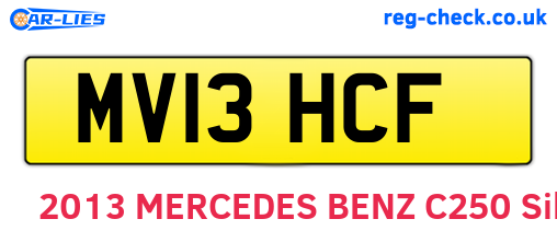 MV13HCF are the vehicle registration plates.