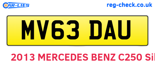 MV63DAU are the vehicle registration plates.