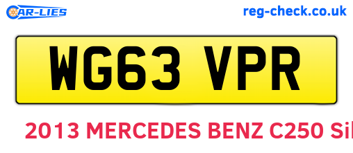WG63VPR are the vehicle registration plates.