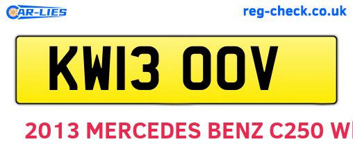 KW13OOV are the vehicle registration plates.