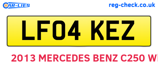 LF04KEZ are the vehicle registration plates.