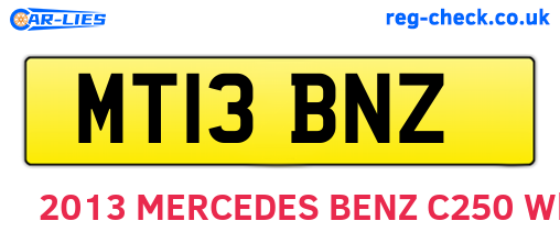 MT13BNZ are the vehicle registration plates.