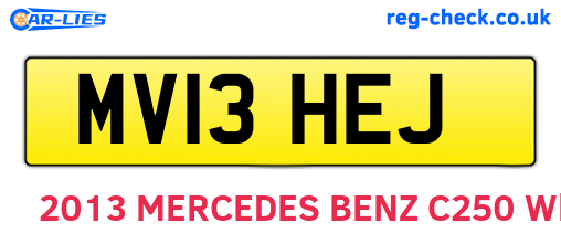 MV13HEJ are the vehicle registration plates.