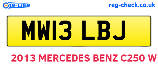 MW13LBJ are the vehicle registration plates.