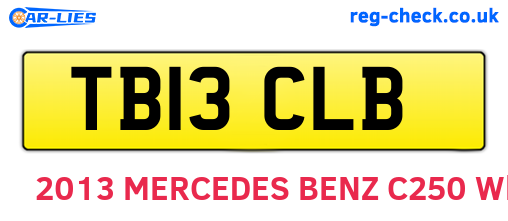 TB13CLB are the vehicle registration plates.