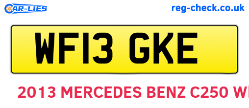 WF13GKE are the vehicle registration plates.