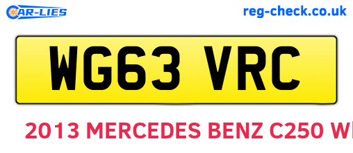 WG63VRC are the vehicle registration plates.