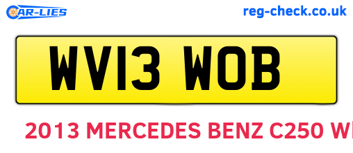 WV13WOB are the vehicle registration plates.