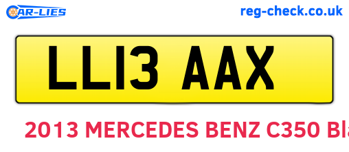 LL13AAX are the vehicle registration plates.