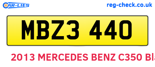 MBZ3440 are the vehicle registration plates.