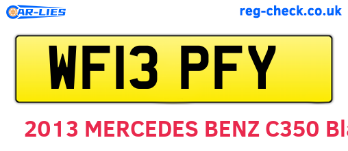 WF13PFY are the vehicle registration plates.