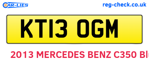 KT13OGM are the vehicle registration plates.