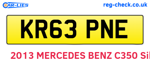 KR63PNE are the vehicle registration plates.