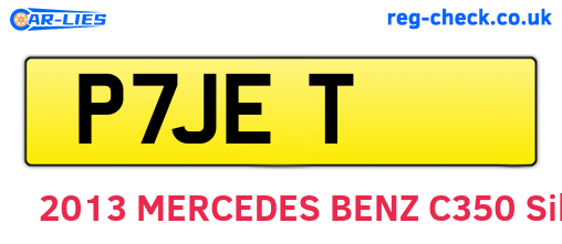 P7JET are the vehicle registration plates.
