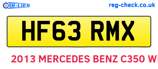 HF63RMX are the vehicle registration plates.